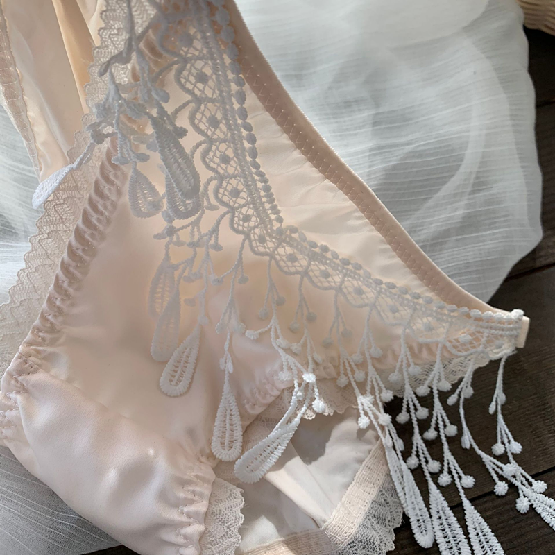 法式流苏灵动小心机性感冰丝低腰棉裆女内裤纯欲透气白色小仙女薄,淘宝优惠券,粉丝福利购,淘宝优惠卷