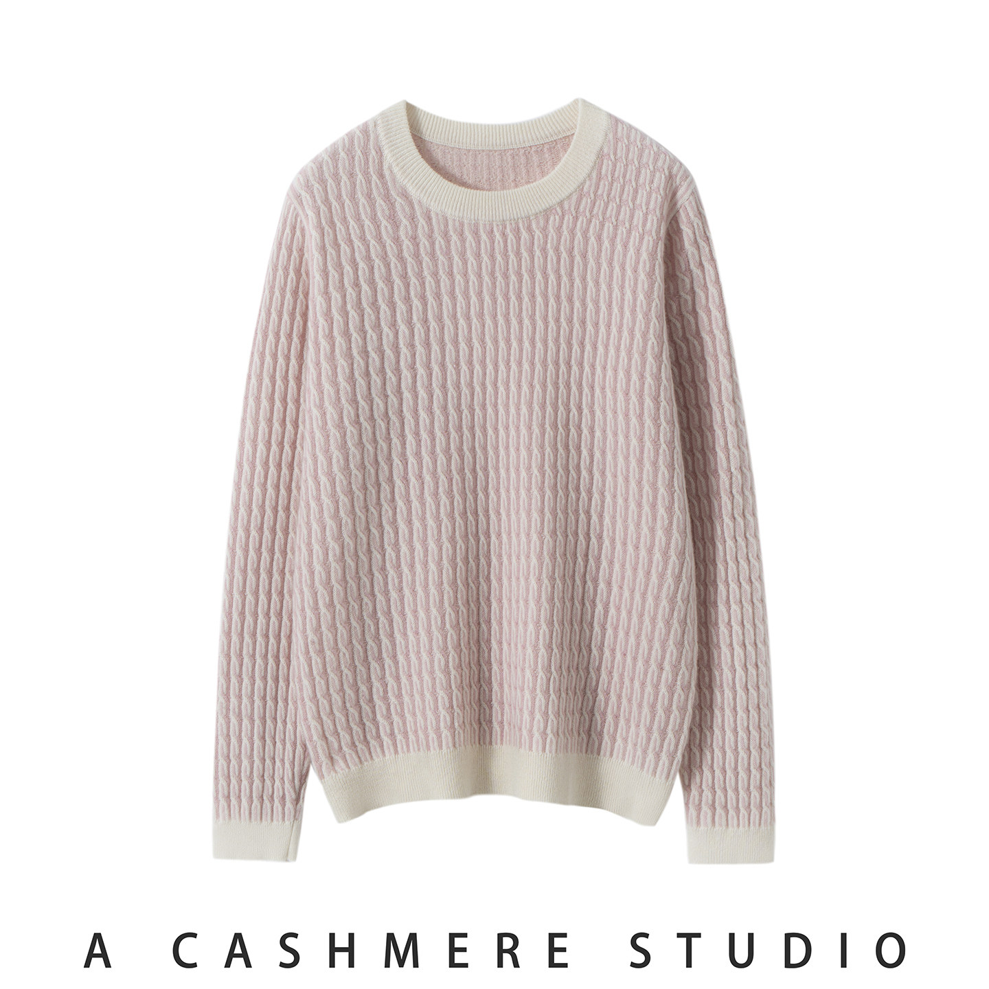 恒源祥新款100%纯山羊绒衫女圆领拼色扭花宽松毛衣麻花针织打底衫,淘宝优惠券,粉丝福利购,淘宝优惠卷