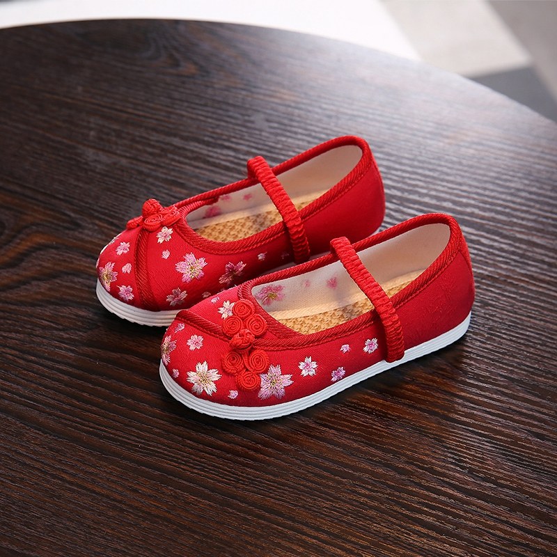 老北京布鞋儿童绣花鞋新中式手工女童宝宝汉服鞋中国风马面裙童鞋