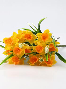 家居装饰仿真花塑料花软胶水仙花