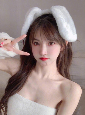头饰狗毛绒发箍甜美少女居家头箍