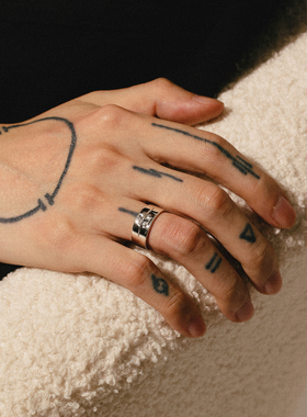 siderealmade十字星四叶草银戒指