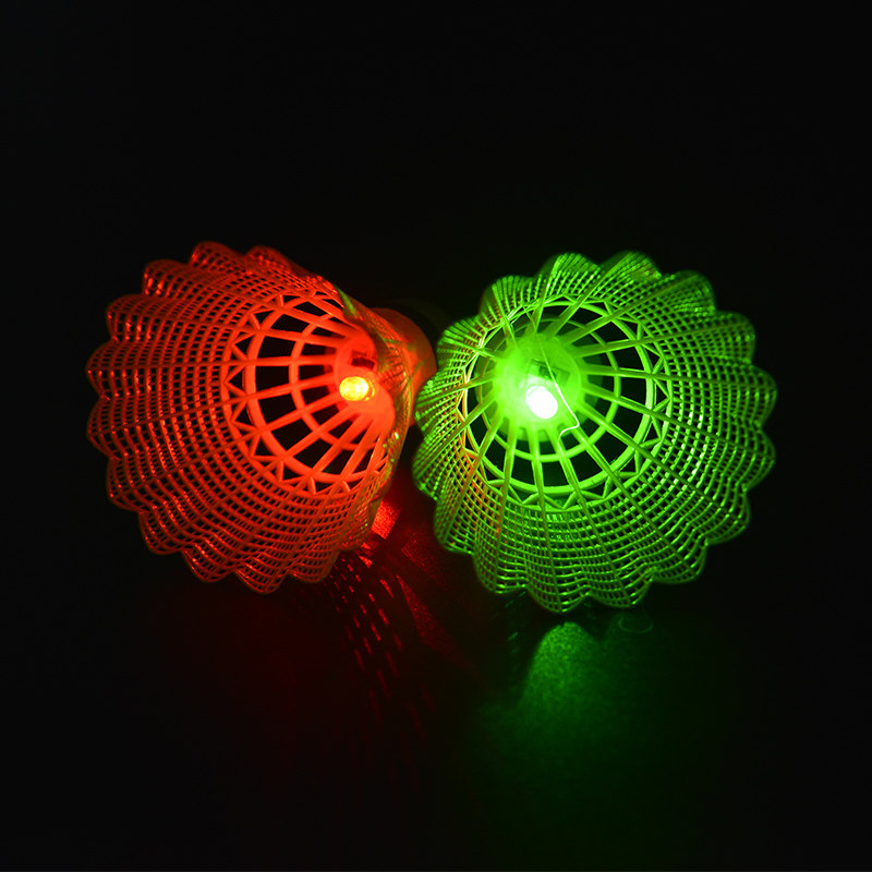 夜光发亮荧光led塑料羽毛球尼龙球 polyplay羽毛球