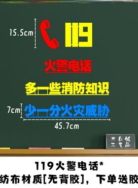 消火栓创意11月9日消防员消防安全贴纸119消防安全教育元素装饰
