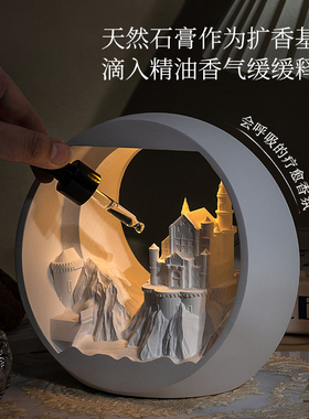 天鹅城堡夜灯香薰扩香石礼盒
