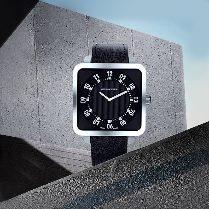 海鸥表卓尔系列建筑艺术装饰风格都市气质方形机械腕表7054
