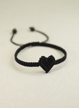 情侣爱心红绳编织手绳