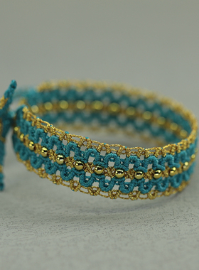 鱼尾小花手工编织diy材料包本命年红绳自编情侣礼物手环