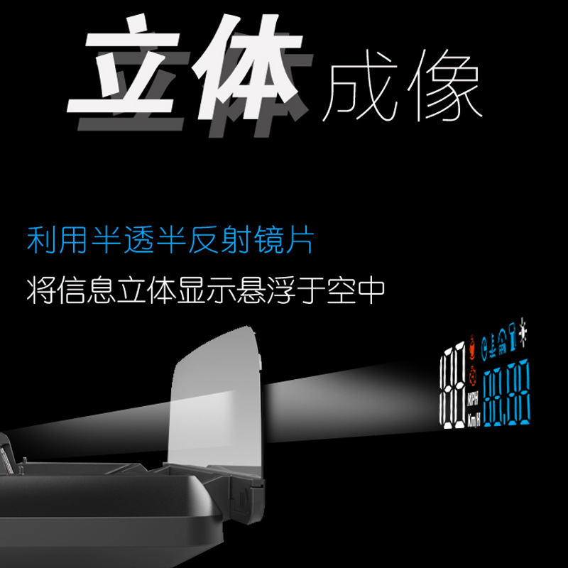 新品H400S升级版光学HUD抬头显示器平视仪OBD2行车电脑车载投影仪