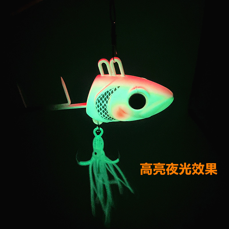 新款带灯夜光天亚带鱼鱼钩天亚带双钩太刀鱼钩海钓船钓假饵路亚饵 - 图1