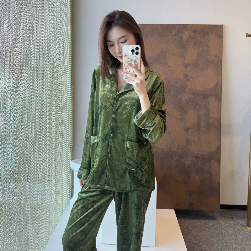 秋季轻奢睡衣女士套装金钻绒长袖长裤家居服简休闲套装可外穿丝绒,淘宝优惠券,粉丝福利购,淘宝优惠卷