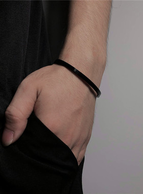 现货简约光面手镯男欧美爆款不锈钢手环真空电镀不掉色手镯现货