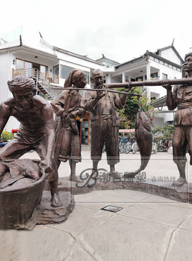 人物雕塑渤言雕塑玻璃钢仿铜观赏