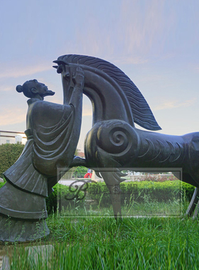 摆件渤言雕塑玻璃钢仿铜观赏