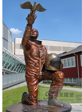 玻璃钢空军雕塑现代部队人物雕塑