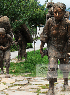 茶马古道主题雕塑玻璃钢马帮人物