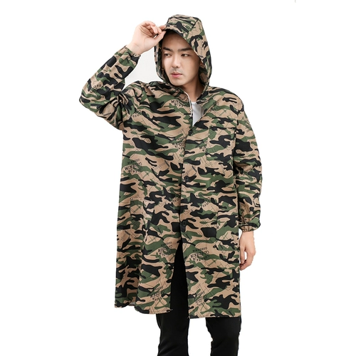 Камуфляжный длинный лонгслив с капюшоном для работы подходит для мужчин и женщин, свободный крой