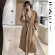 M's large camel shawl double-sided cashmere wool coat