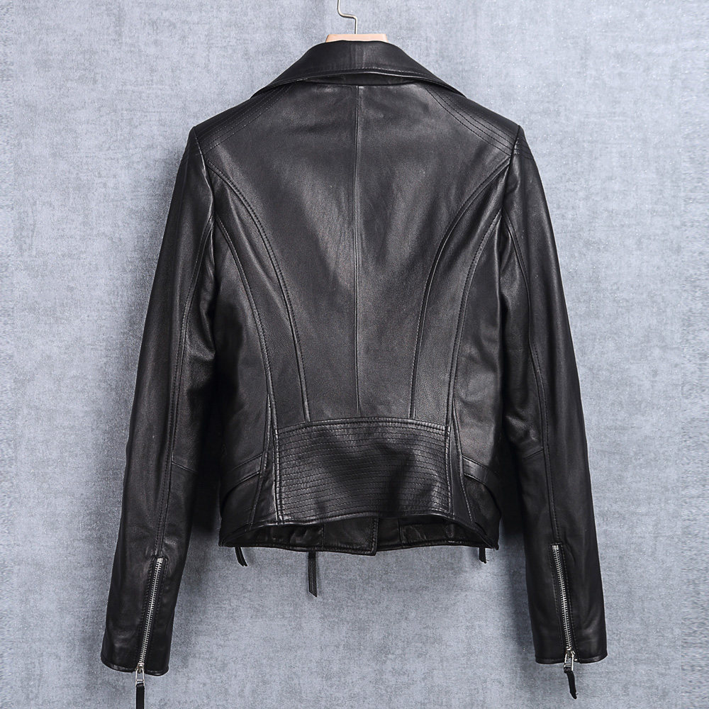 2018秋冬新款海宁真皮皮衣女短款 修身绵羊皮
