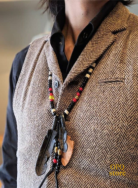 【国内现货】Rooster King 皮质 项链 羽毛 印第安 挂饰 首饰 rrl