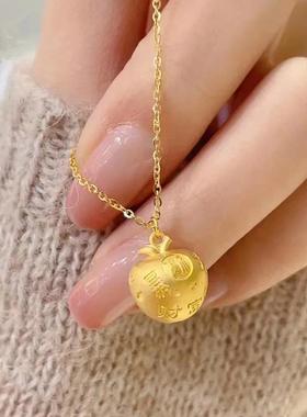 S925纯银平安果项链平安夜礼物