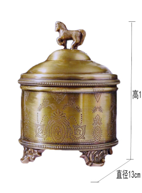 印度黄铜配玻璃桌面干果盒调味瓶