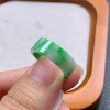No. 11 Myanmar natural A-grade jadeite T1242 inner diameter 16.5-6.5-2.2mm floating green square ring