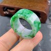 No. 28-29 Burmese natural A-grade jade T1114 inner diameter 22.4mm Piaoyang green spicy green ring finger