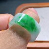 No. 27 Myanmar natural A-grade jadeite T1259 inner diameter 21.6-11.6-4.2mm spicy green ring finger