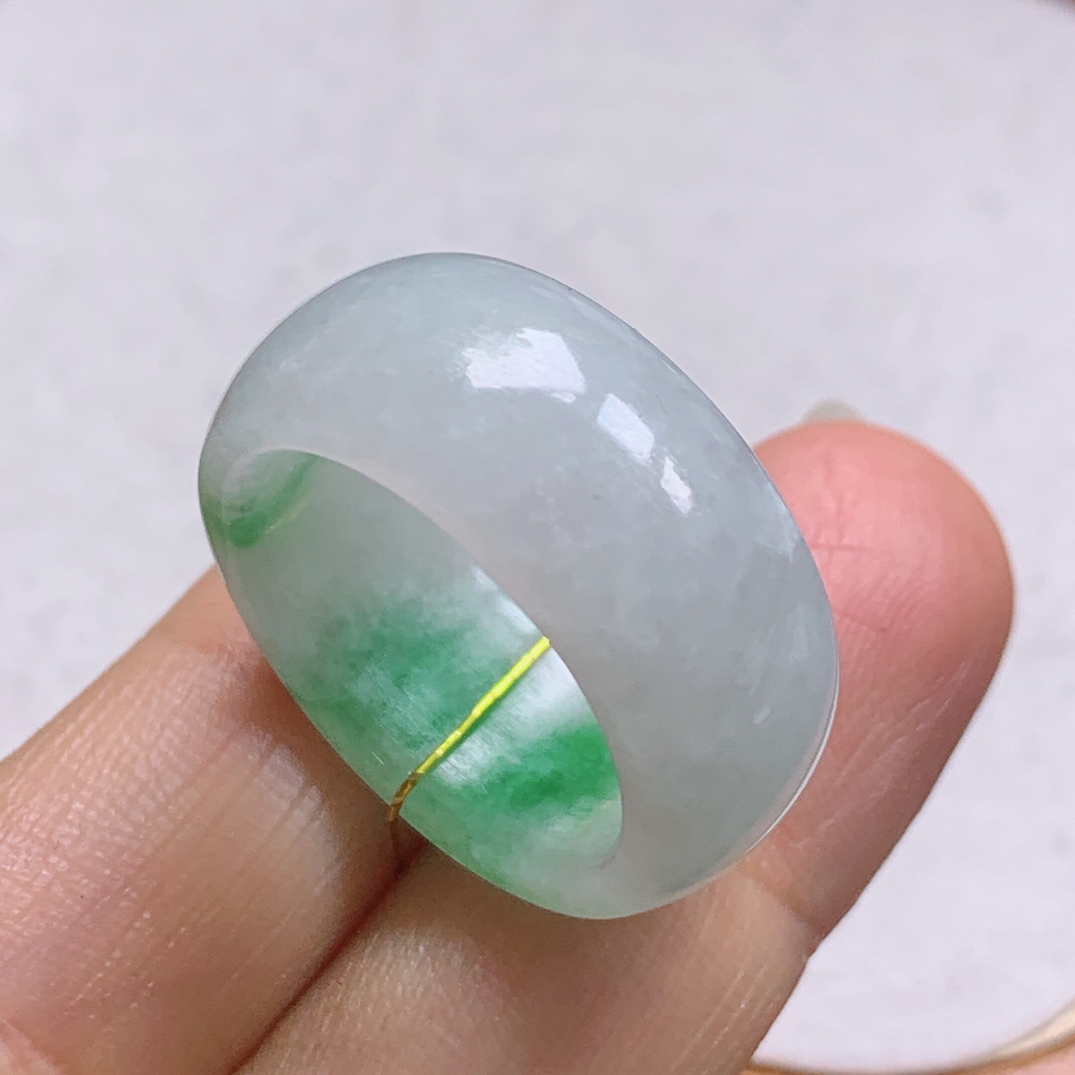 No. 16-17 Myanmar natural A-grade jade T1157 inner diameter 18.3-9.8-3.6mm green tire ring