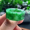 No. 29 Myanmar natural A-grade jadeite T1269 inner diameter 22.3-12.2-4.2mm full green square ring