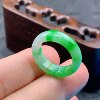 No. 9 Myanmar natural A-grade jadeite T935 inner diameter 15.4/5.7/3.2mm positive green ring round ring
