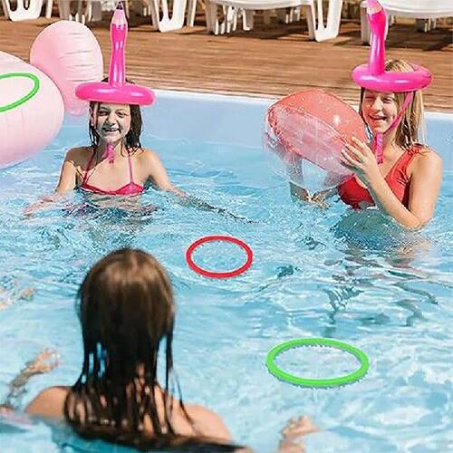 Flamingo Inflatable Ring Toss Game - Pool Party Toys - 图0
