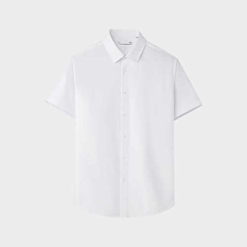 海澜之家短袖衬衫工作服商务正装通勤免烫求职面试工装衬衣蓝色男 - 图3