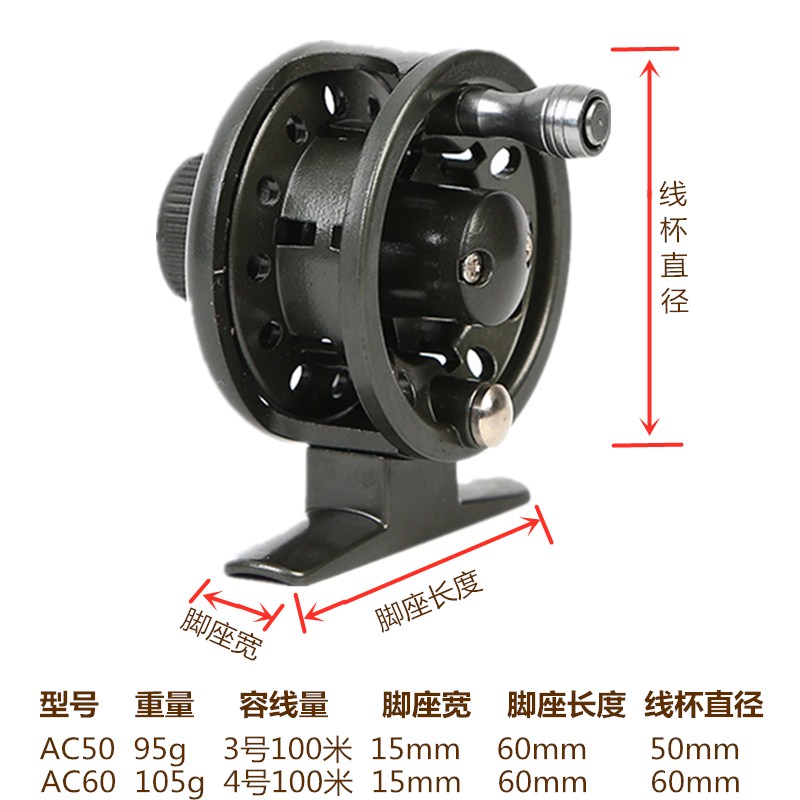 打前轮全金属带泄力鱼线轮飞蝇轮冰钓轮渔轮手竿改装飞钓轮矶钓轮 - 图1