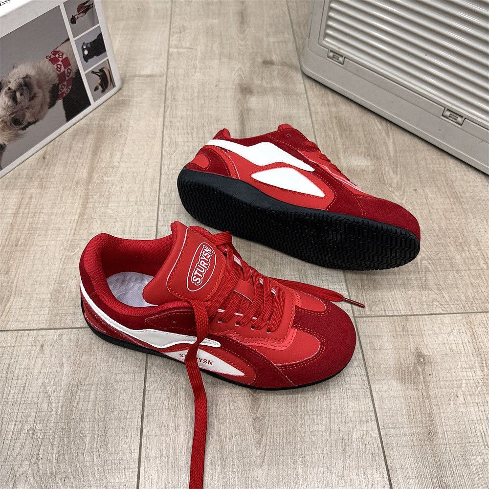 德训鞋男款夏季新款红色鞋子男鞋 情侣板鞋美式高街运动鞋女休闲 - 图3