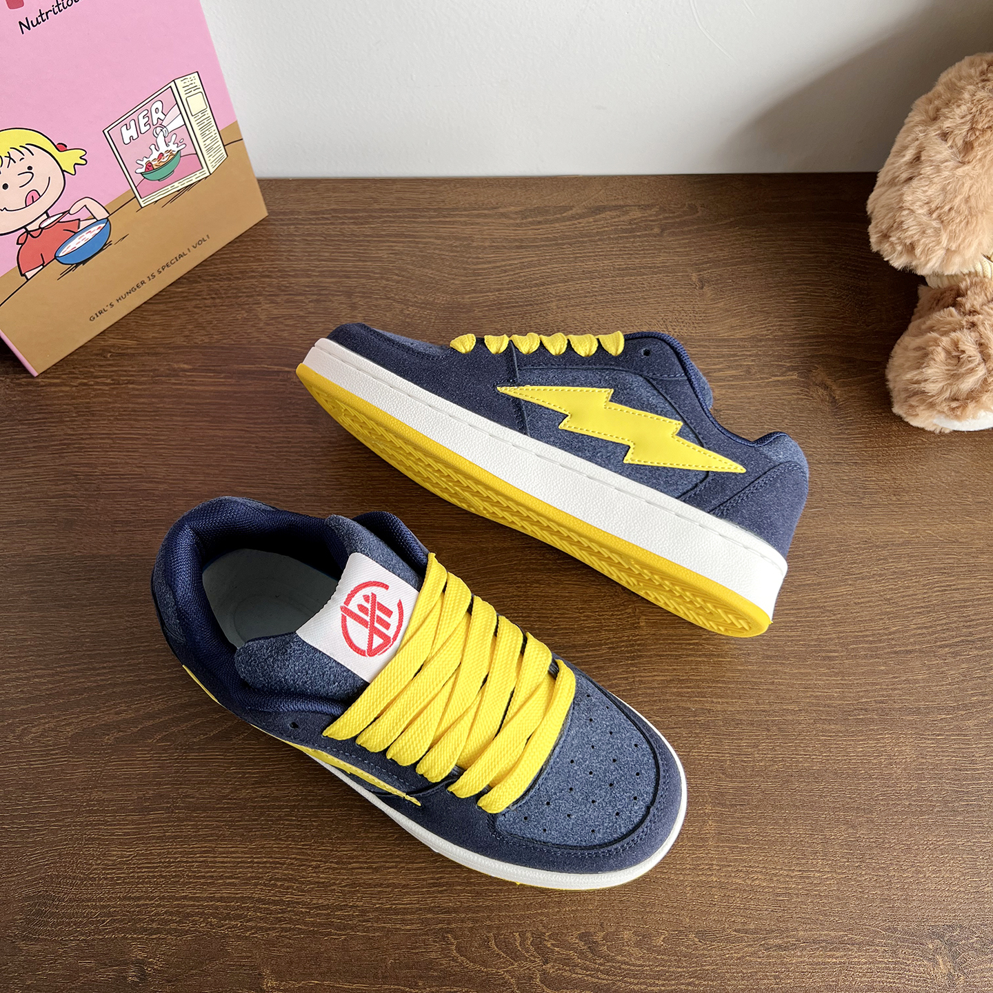 冬天鞋子男鞋增高加绒板鞋男款 新款厚底休闲面包鞋情侣运动鞋女 - 图3