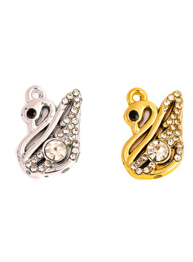 小天鹅挂件配饰合金镶钻吊坠饰品配件diy项链手链项链服饰钥匙扣