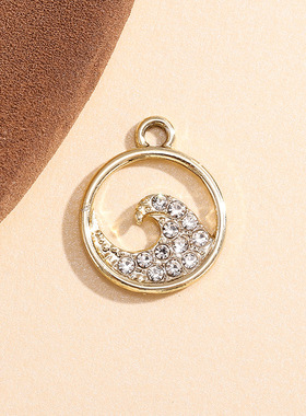 圆老鹰配饰挂件吊坠欧美风镶钻合金饰品配件diy耳坠服饰手链项链