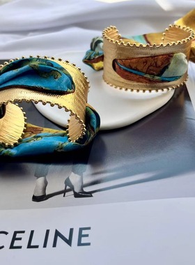 法式浪漫丝巾镂空开口手镯