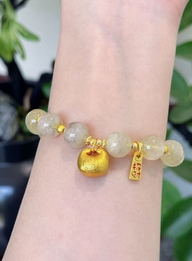 灵隐文创胖福金坨可爱小金财财福坨女手链复古新中式男手串3615