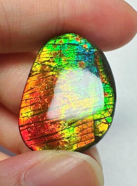 天然加拿大斑彩石七彩带花树脂面裸石