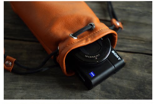 适用于索尼黑卡RX100M5 M6M7相机包收纳理光GR3X GR4真皮套牛皮袋 - 图1
