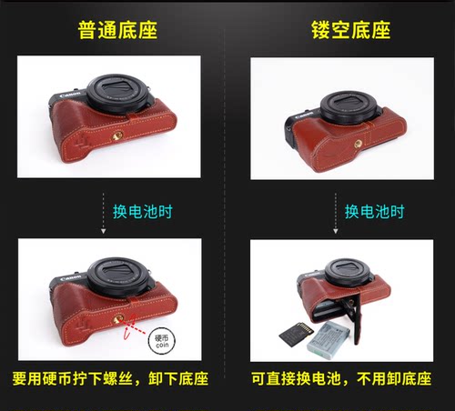 台湾TP 真皮佳能G7X3皮套G7X mark iii相机包手柄 g7X2牛皮保护套 - 图1