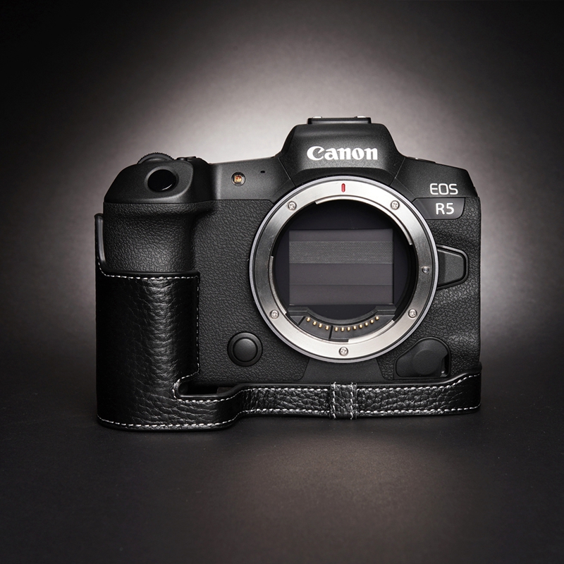 TP原创真皮佳能EOS R5 R6 markii二代相机包牛皮套R62保护套手柄 - 图0