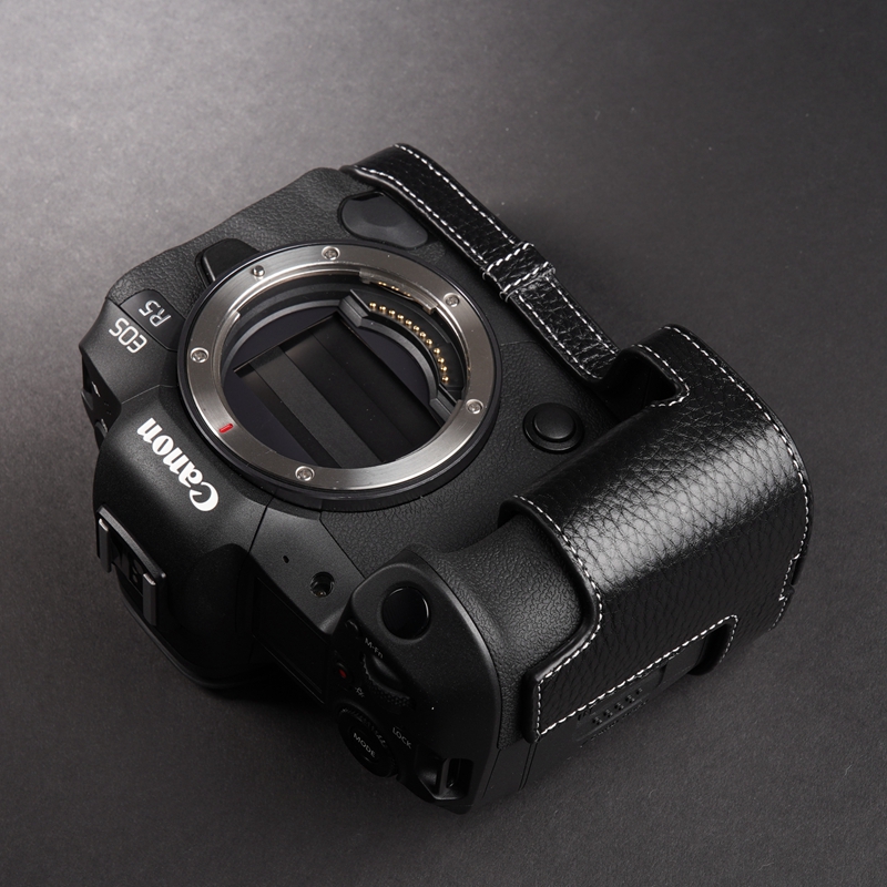 TP原创真皮佳能EOS R5 R6 markii二代相机包牛皮套R62保护套手柄 - 图1
