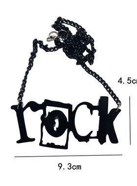 P暗黑系恐怖万圣节嘻哈街舞英文字母亚克力短款项链挂链