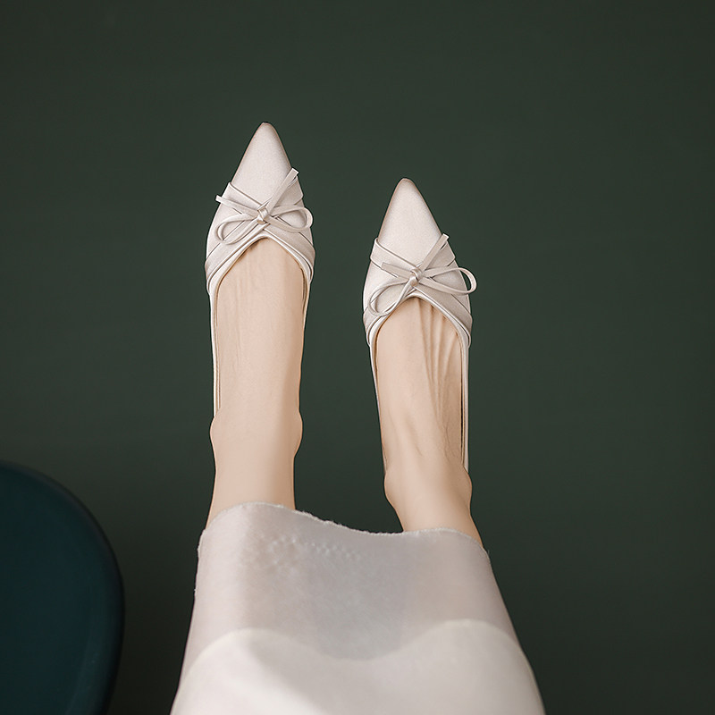 羊皮版~内增高3CM尖头平底鞋子女2025新款浅口气质仙女风软底单鞋,淘宝优惠券,粉丝福利购,淘宝优惠卷