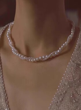 巴洛克珍珠项链女款轻奢小众颈链2025新款爆款锁骨链高级感毛衣链