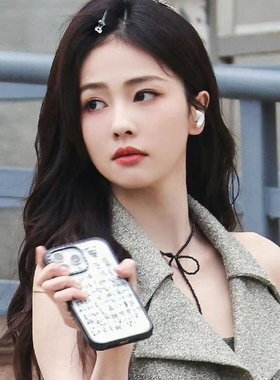 白鹿同款黑色串珠蝴蝶结项链2024爆款简约芭蕾风小众锁骨链颈链女